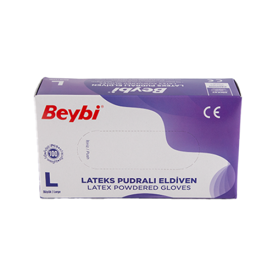 Beybi Pudralı Lateks Eldiven 100’lü